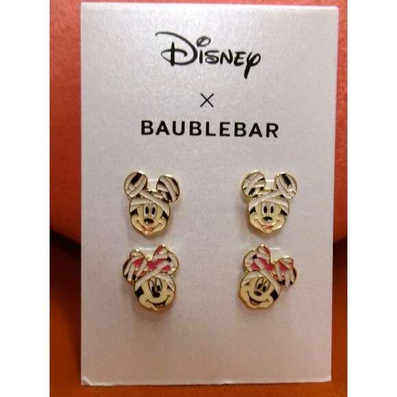 Disney X Baublebar Mickey & Minnie Halloween Mummy Stud Earrings - Picture 3 of 4
